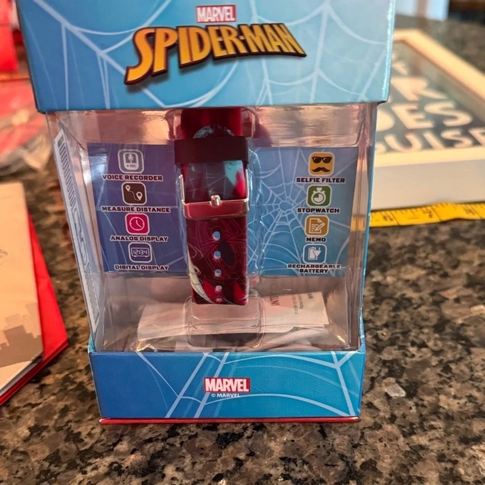 Spider-Man Marvel kids interactive game watch & decor and Party Supplies Set NWT